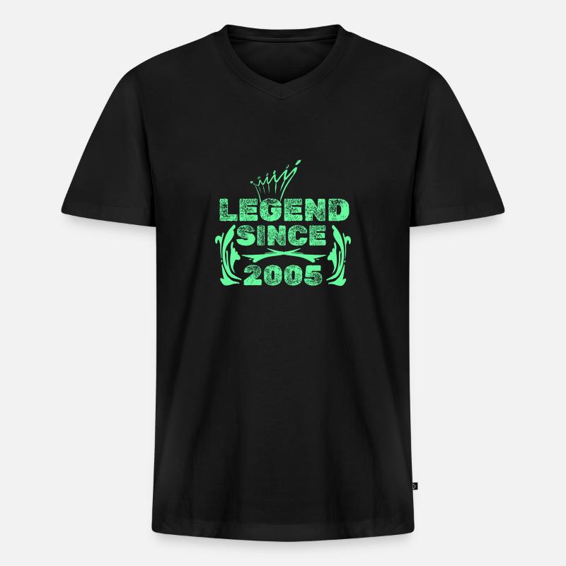 Geschenkidee 2005 - Männer Premium Bio T-Shirt mit V-Ausschnitt - Schwarz