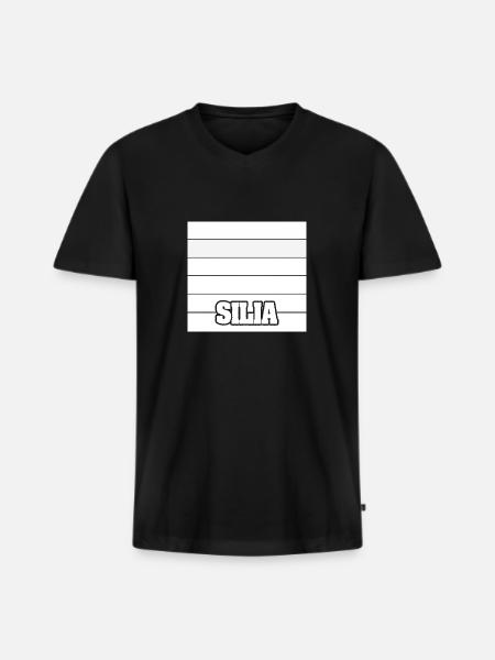Silia - Männer Premium Bio T-Shirt mit V-Ausschnitt - Schwarz