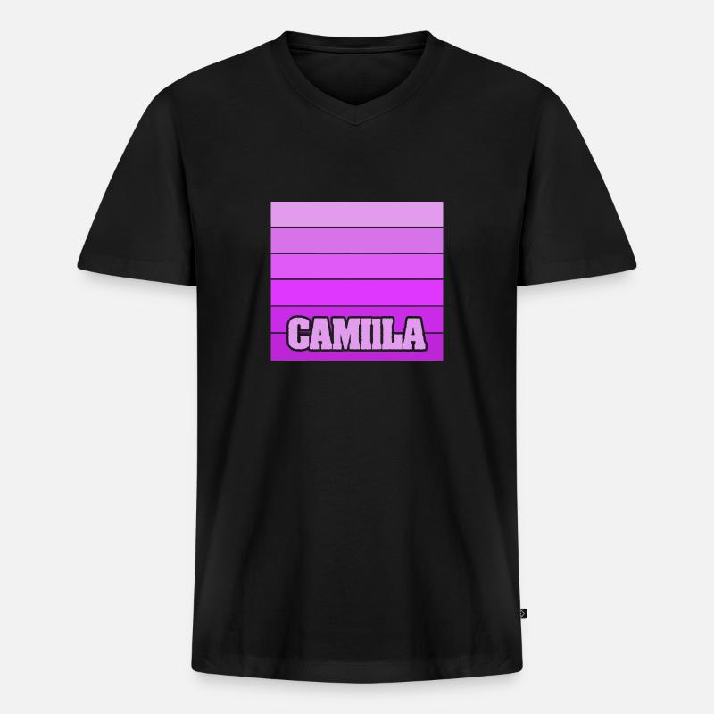 Mädchenname Camilla - Männer Premium Bio T-Shirt mit V-Ausschnitt - Schwarz