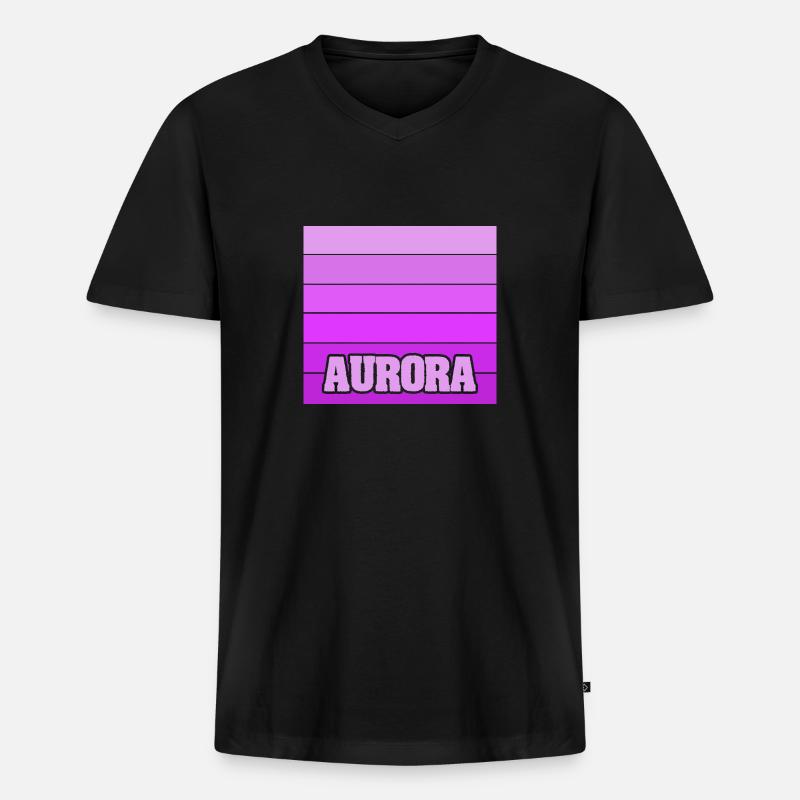 Mädchenname Aurora - Männer Premium Bio T-Shirt mit V-Ausschnitt - Schwarz