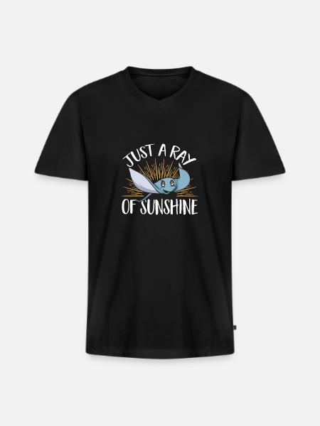 Stachelrochen Mantarochen Ozean Rochen - Männer Premium Bio T-Shirt mit V-Ausschnitt - Schwarz
