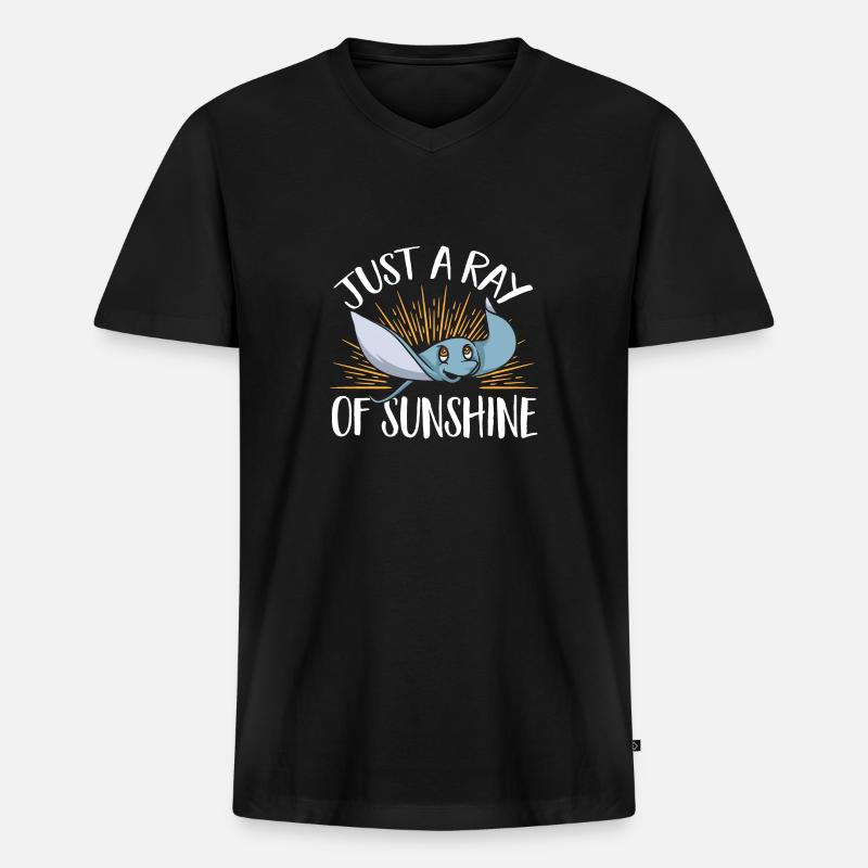 Stachelrochen Mantarochen Ozean Rochen - Männer Premium Bio T-Shirt mit V-Ausschnitt - Schwarz