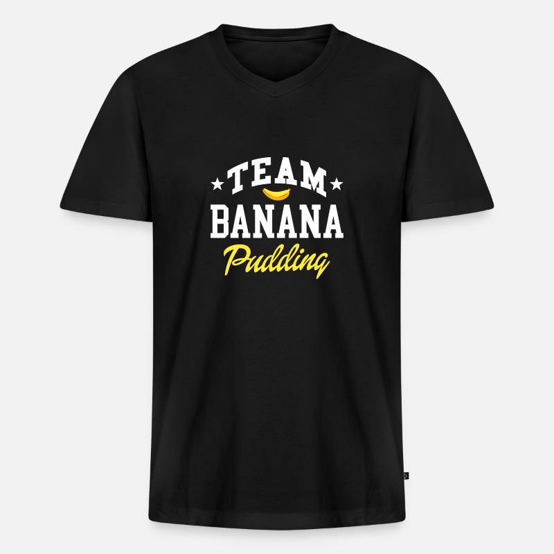 Team Banana Pudding - Männer Premium Bio T-Shirt mit V-Ausschnitt - Schwarz