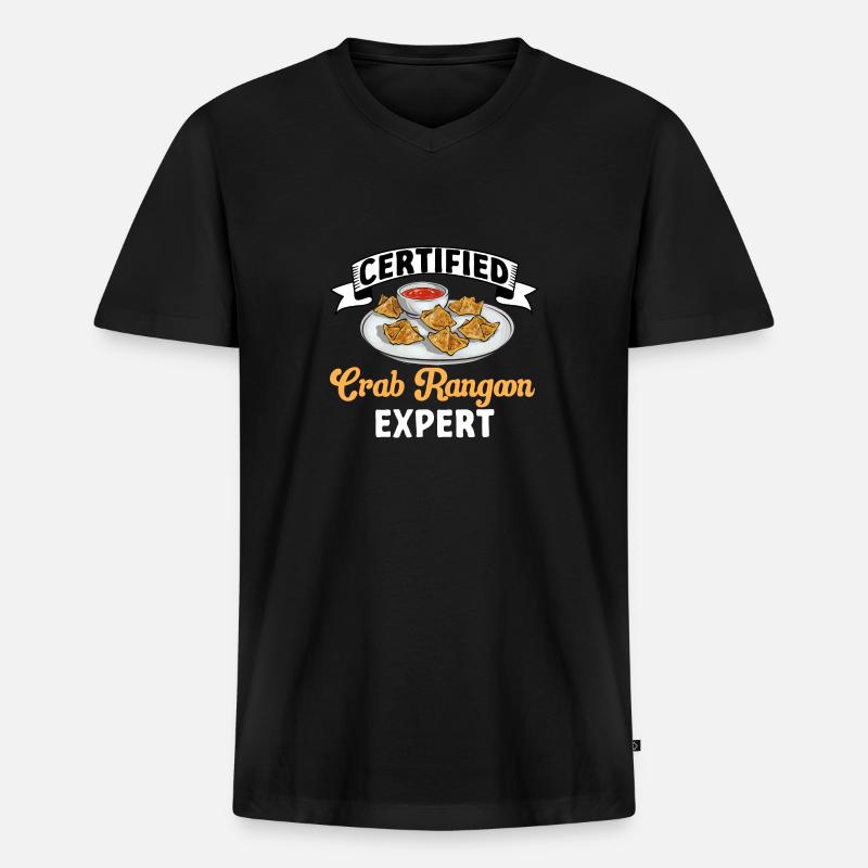 Krabben Rangoon Crab Rangoon - Männer Premium Bio T-Shirt mit V-Ausschnitt - Schwarz