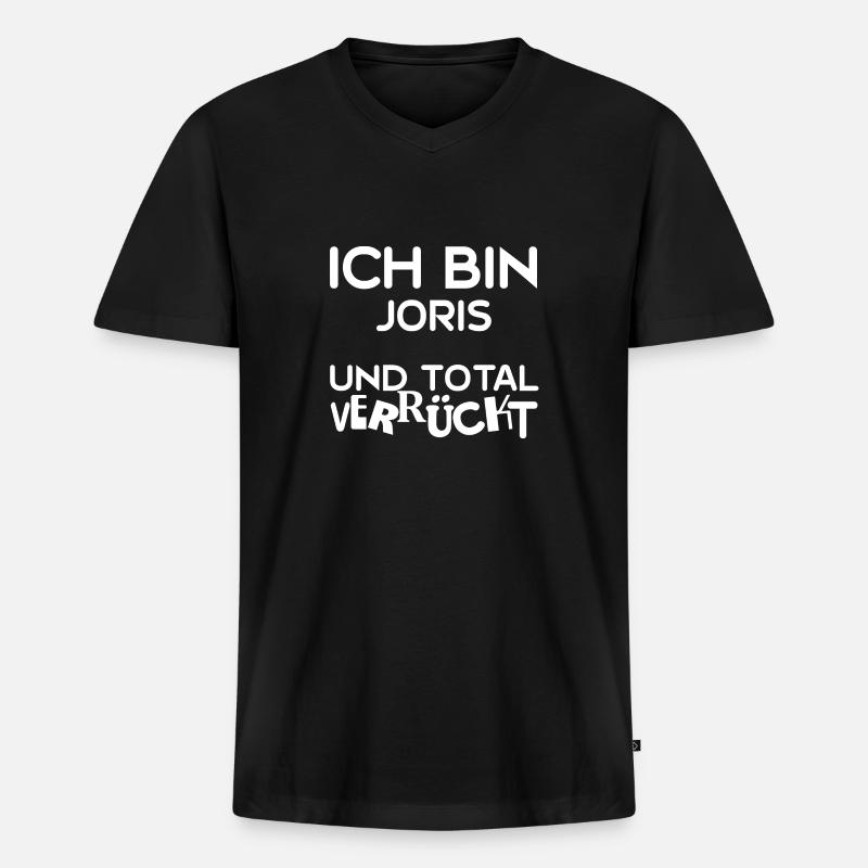 Joris als Vorname - Männer Premium Bio T-Shirt mit V-Ausschnitt - Schwarz