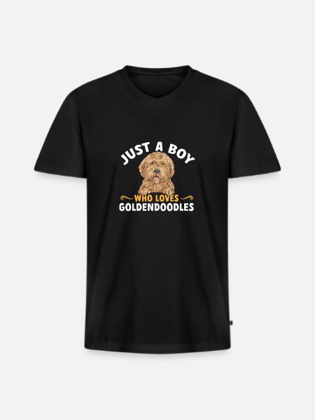 Goldendoodle Doodle Dog - Men's Premium Organic T-shirt with V-neck - black