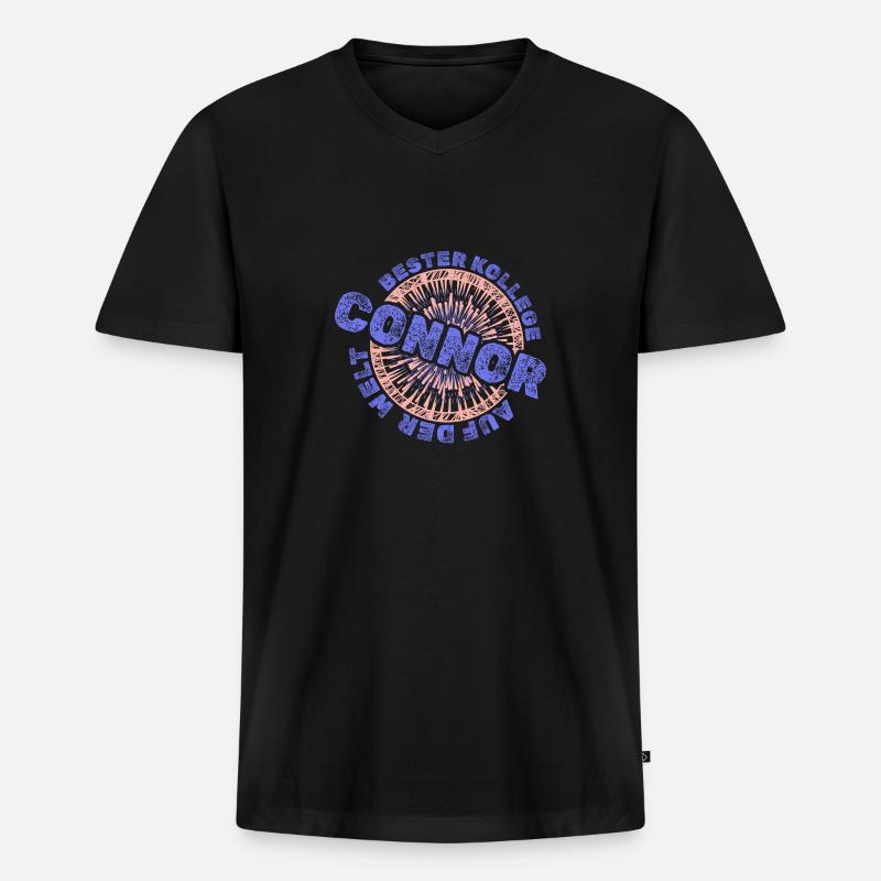 Vorname Connor - Männer Premium Bio T-Shirt mit V-Ausschnitt - Schwarz