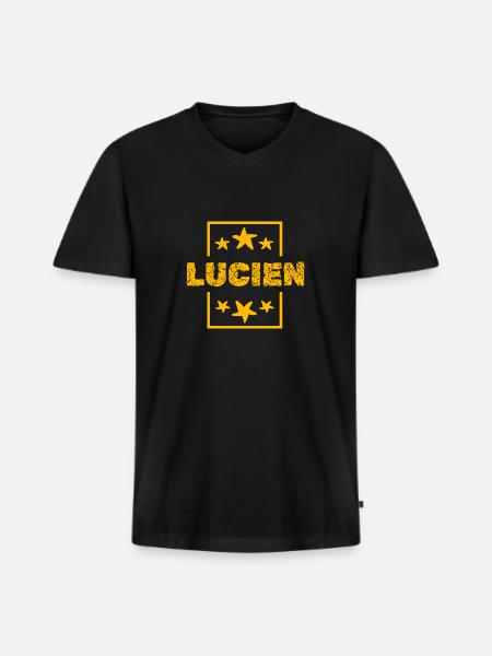 Lucien as Lucien - Men's Premium Organic T-shirt with V-neck - black