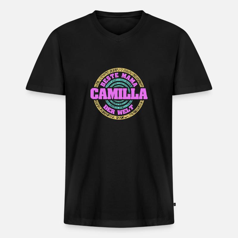 Mutter Camilla - Männer Premium Bio T-Shirt mit V-Ausschnitt - Schwarz