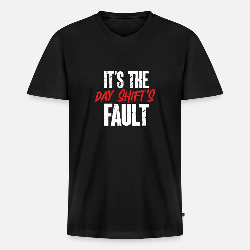 Nachtschicht Krankenschwester - Männer Premium Bio T-Shirt mit V-Ausschnitt - Schwarz