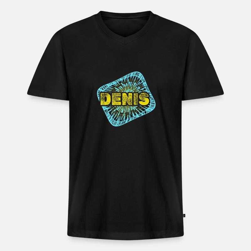 Freizeit Denis - Männer Premium Bio T-Shirt mit V-Ausschnitt - Schwarz