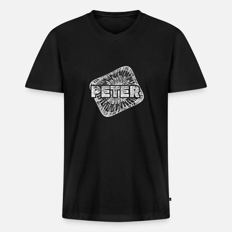 Sternenstaub Peter - Männer Premium Bio T-Shirt mit V-Ausschnitt - Schwarz