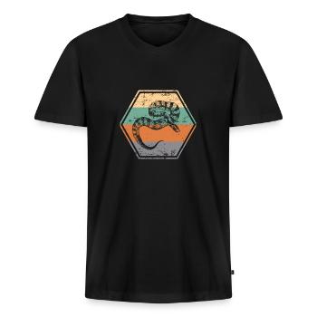 Snake - Men's Premium Organic T-shirt with V-neck - black - Front - Nico (187cm)