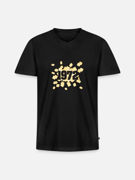 Born in 1972 - Men's Premium Organic T-shirt with V-neck - black