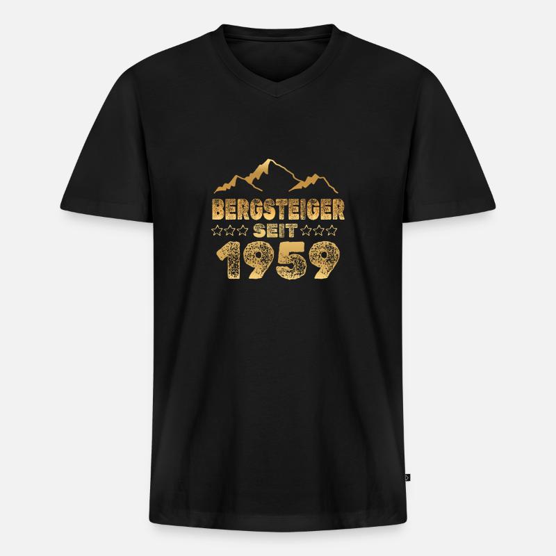 in 1959 - Männer Premium Bio T-Shirt mit V-Ausschnitt - Schwarz