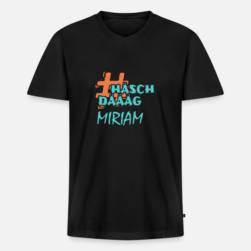 Name Miriam - Männer Premium Bio T-Shirt mit V-Ausschnitt - Schwarz