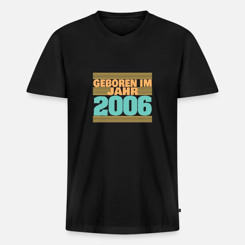 2006 2006 - Männer Premium Bio T-Shirt mit V-Ausschnitt - Schwarz