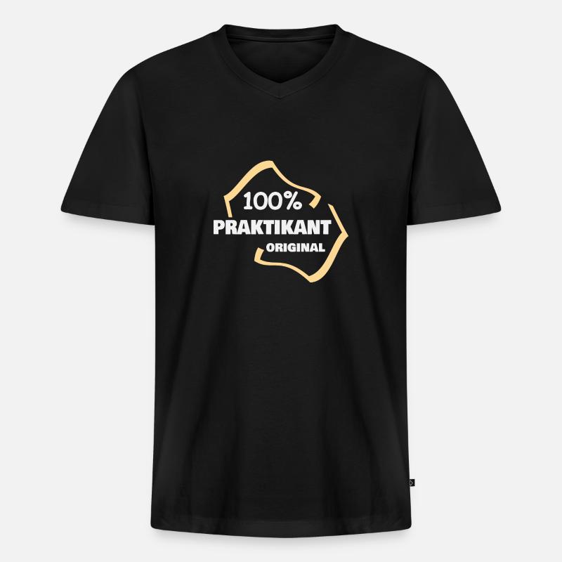 Beruf Praktikant - Männer Premium Bio T-Shirt mit V-Ausschnitt - Schwarz