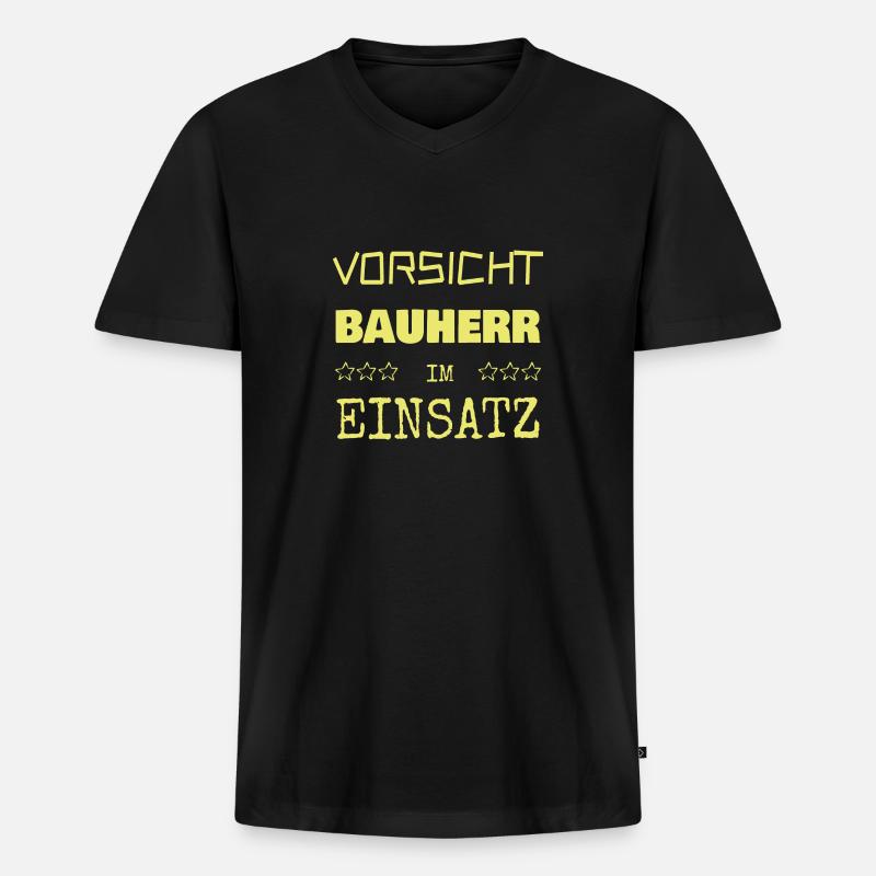 Builder as a vocation - Men's Premium Organic T-shirt with V-neck - black