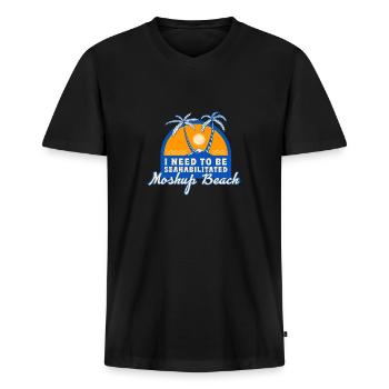 I Need To Be Seahabilitated Moshup Beach Summer - Männer Premium Bio T-Shirt mit V-Ausschnitt - Schwarz - Vorne - Nico (187cm)