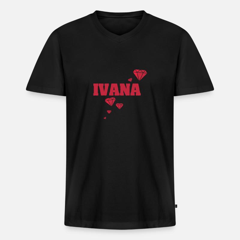 Ivana - Männer Premium Bio T-Shirt mit V-Ausschnitt - Schwarz