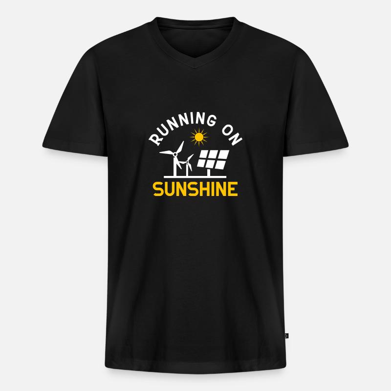 Solarmodul Solarenergie Solarstrom - Männer Premium Bio T-Shirt mit V-Ausschnitt - Schwarz