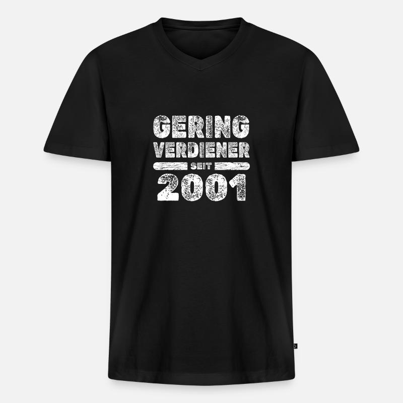 Spruch 2001 - Männer Premium Bio T-Shirt mit V-Ausschnitt - Schwarz