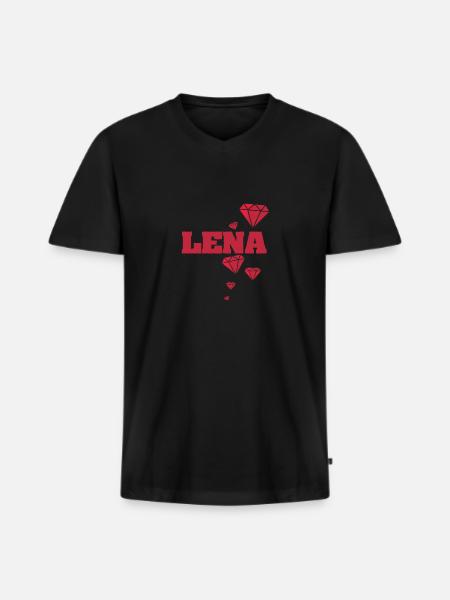 Lena as a name - Men's Premium Organic T-shirt with V-neck - black