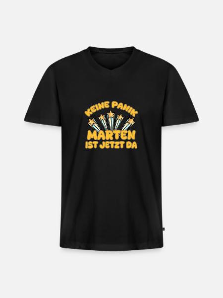 First name Marten - Men's Premium Organic T-shirt with V-neck - black