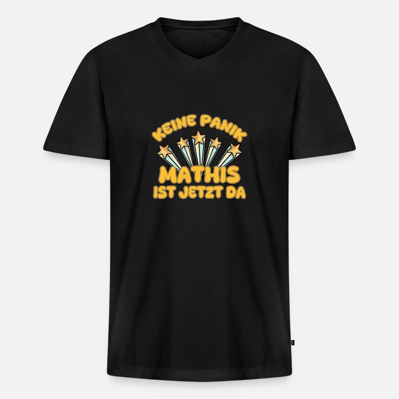 Vorname Mathis - Männer Premium Bio T-Shirt mit V-Ausschnitt - Schwarz