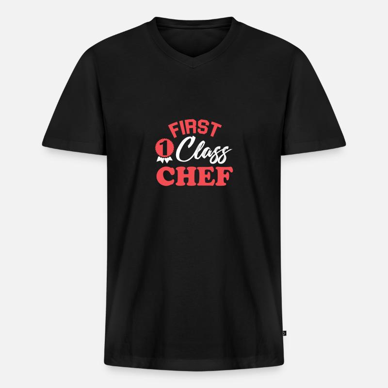 Erstklassiger Koch - Männer Premium Bio T-Shirt mit V-Ausschnitt - Schwarz