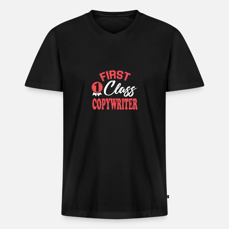 Erstklassiger Texter - Männer Premium Bio T-Shirt mit V-Ausschnitt - Schwarz