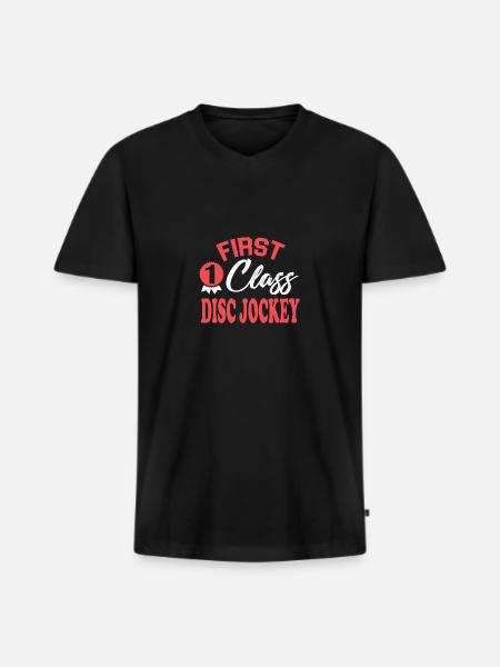First-class disc jockey - Men's Premium Organic T-shirt with V-neck - black