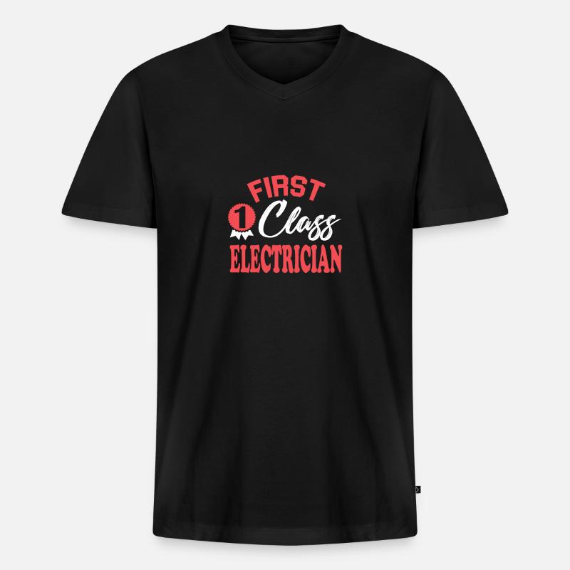 First-class electronics technician - Men's Premium Organic T-shirt with V-neck - black