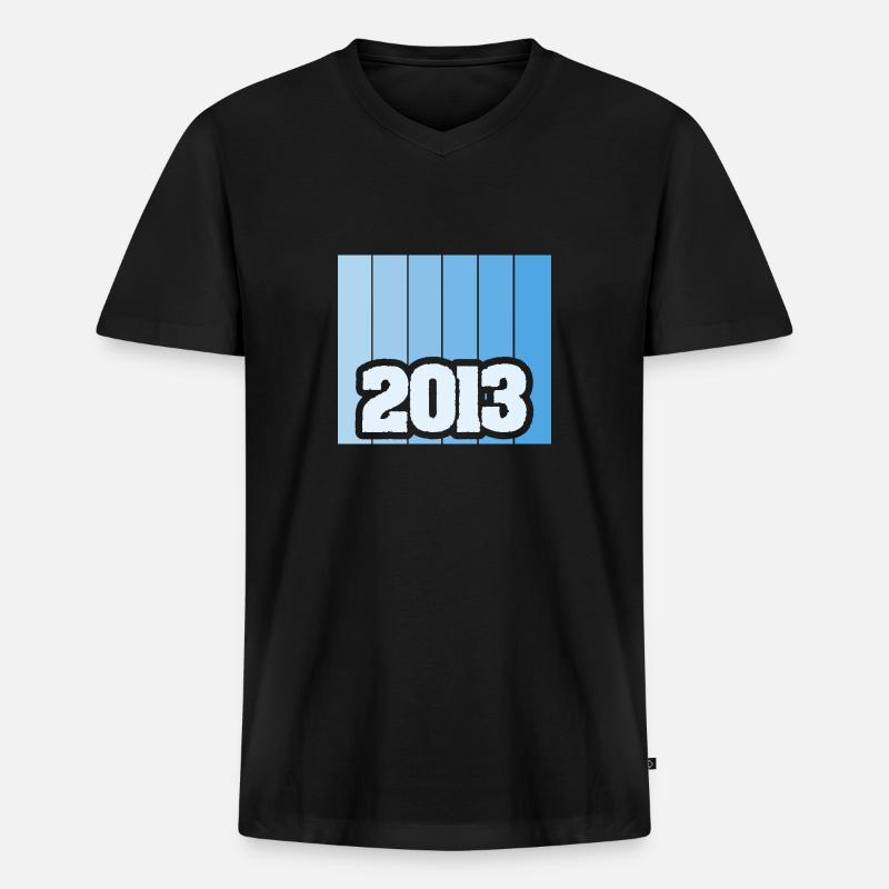 2013 2013 - Männer Premium Bio T-Shirt mit V-Ausschnitt - Schwarz