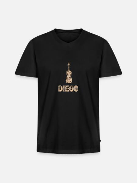 Diego as viola - Men's Premium Organic T-shirt with V-neck - black