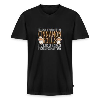 Cinnamon roll - Men's Premium Organic T-shirt with V-neck - black - Front - Nico (187cm)