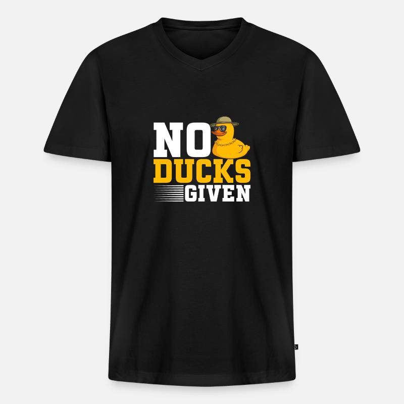 Quietscheentchen Quietscheente Gummiente - Männer Premium Bio T-Shirt mit V-Ausschnitt - Schwarz