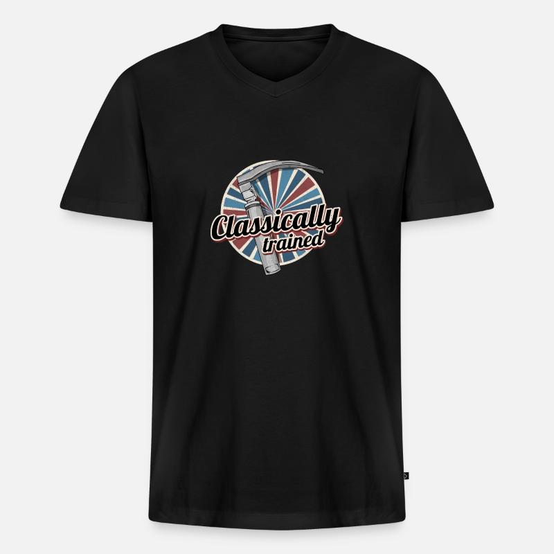 Classically Trained Laryngoscope Retro Nurse - Männer Premium Bio T-Shirt mit V-Ausschnitt - Schwarz