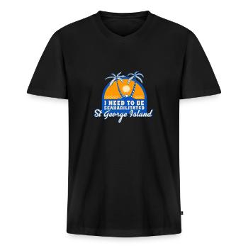 I Need To Be Seahabilitated St George Island FL - Männer Premium Bio T-Shirt mit V-Ausschnitt - Schwarz - Vorne - Nico (187cm)
