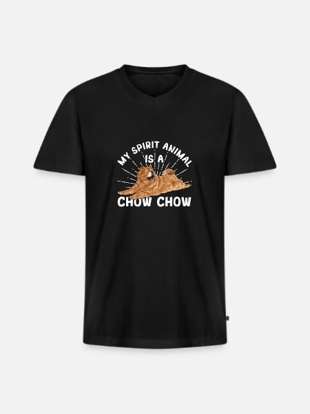Chow Chow Dog - Men's Premium Organic T-shirt with V-neck - black