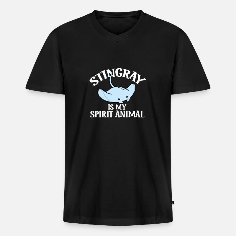 Stingrays Manta Rays Ocean Rays - Men's Premium Organic T-shirt with V-neck - black