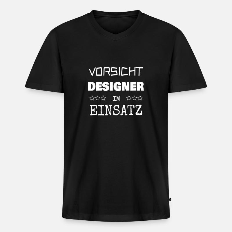 Designer als Berufung - Männer Premium Bio T-Shirt mit V-Ausschnitt - Schwarz
