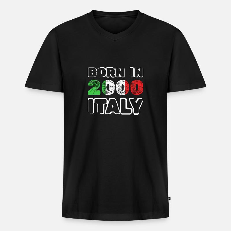 2000 - Männer Premium Bio T-Shirt mit V-Ausschnitt - Schwarz
