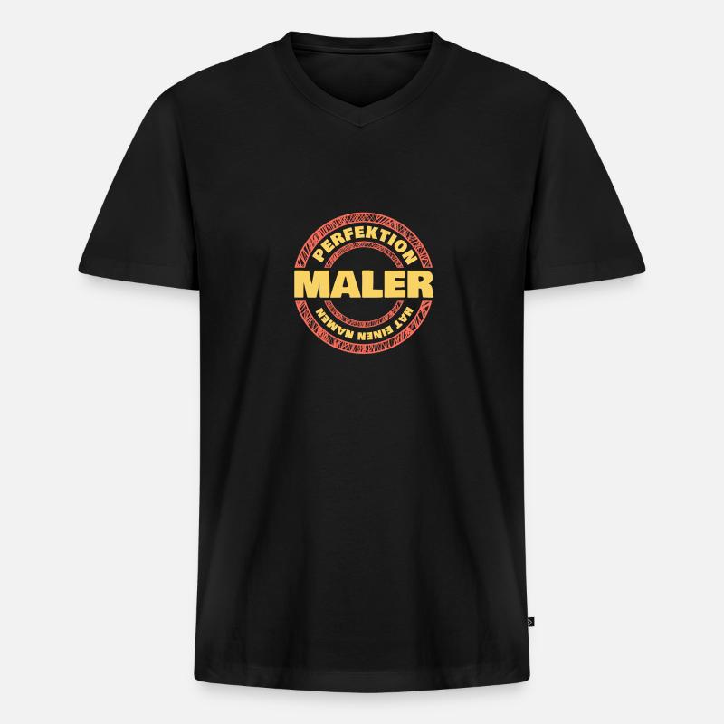 maler maler - Männer Premium Bio T-Shirt mit V-Ausschnitt - Schwarz