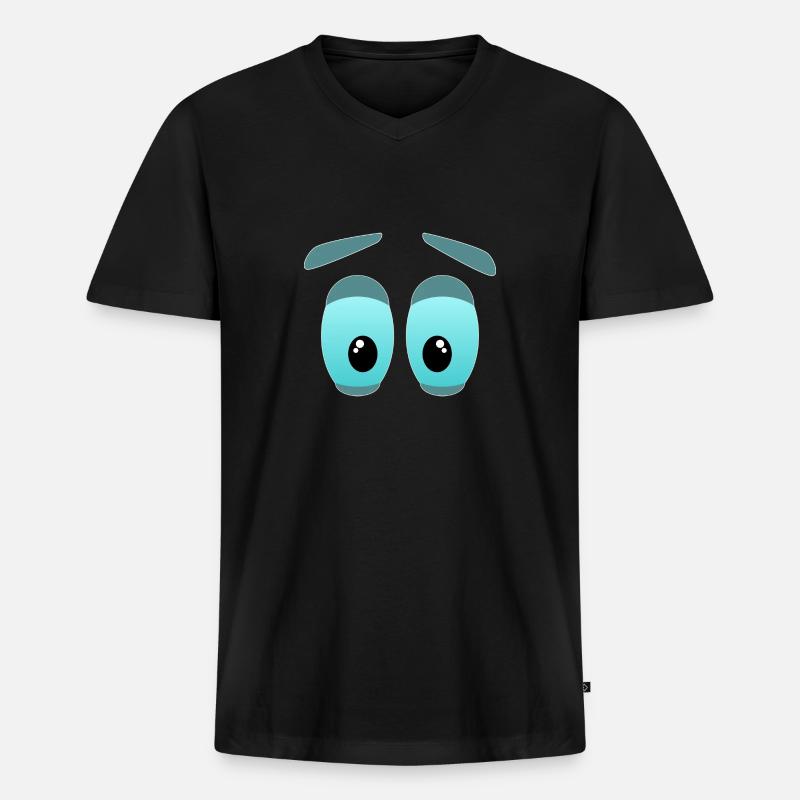Die großen Augen - Männer Premium Bio T-Shirt mit V-Ausschnitt - Schwarz