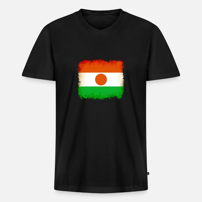 Niger Niger - Männer Premium Bio T-Shirt mit V-Ausschnitt - Schwarz