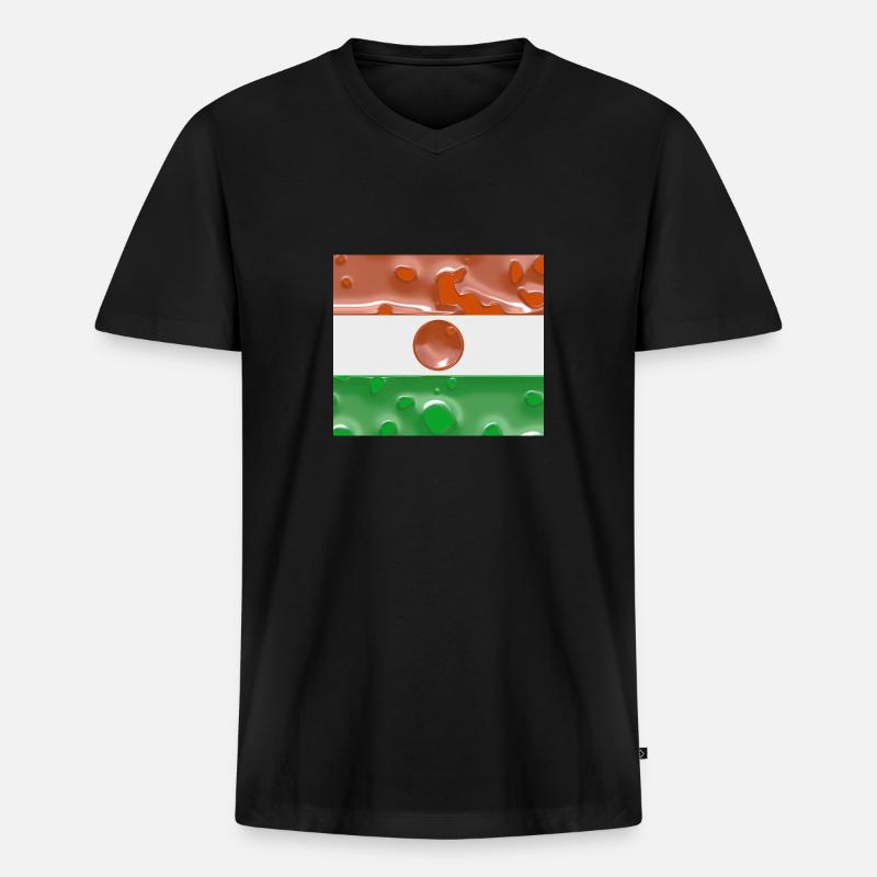 Niger Niger - Männer Premium Bio T-Shirt mit V-Ausschnitt - Schwarz