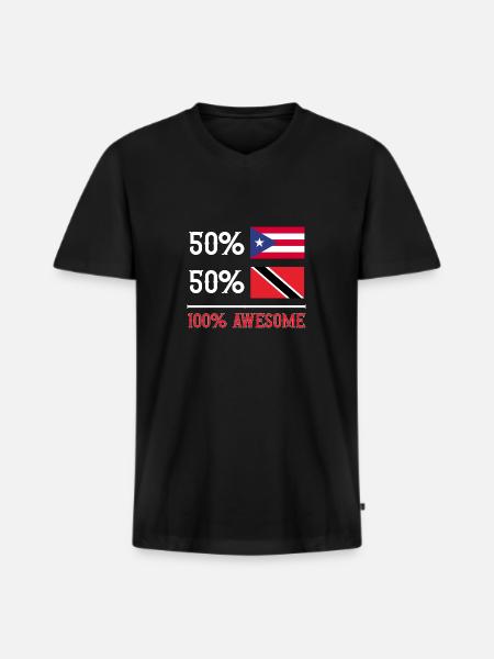 Drapeau de Trinité-et-Tobago - T-shirt encolure en V Premium bio Homme - noir