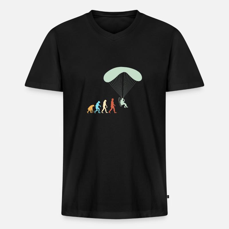 Motorschirm Motorisierter Gleitschirm - Männer Premium Bio T-Shirt mit V-Ausschnitt - Schwarz